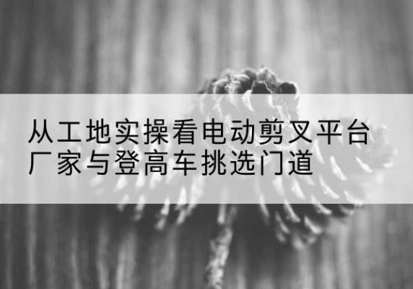 嘉峪关电动剪叉升降平台厂家-从工地实操看电动剪叉平台厂家与登高车挑选门道